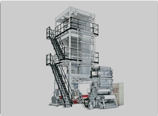 "Multi-layer blown film extrusion machine for barrier packaging production at PlastVac"