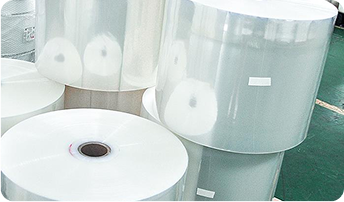 "Industrial vacuum packaging film rolls and barrier material manufacturing at PlastVac facility"